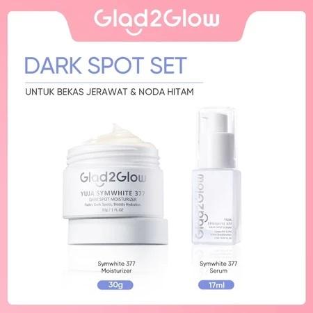 Glad2Glow 2pcs Skincare Bundle - Barrier Bright Blueberry Ceramide Centella Serum & Moisturizer Gel for Glowy Skin Care