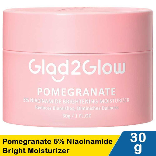 Glad2Glow Pomegranate 5% Niacinamide Brightening Moisturizer 30g | Glow-Boosting Cream for Radiant, Even-Toned Skin