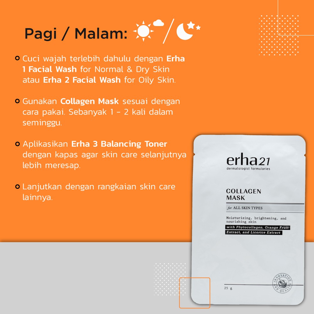 ERHA VP Collagen Mask 3 pcs - Masker Wajah Anti Penuaan