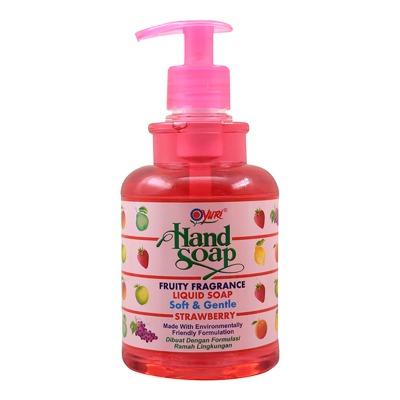 Yuri Hand Soap Strawberry Pump 410ml | Antibacterial Hand Wash with Sweet Strawberry Scent