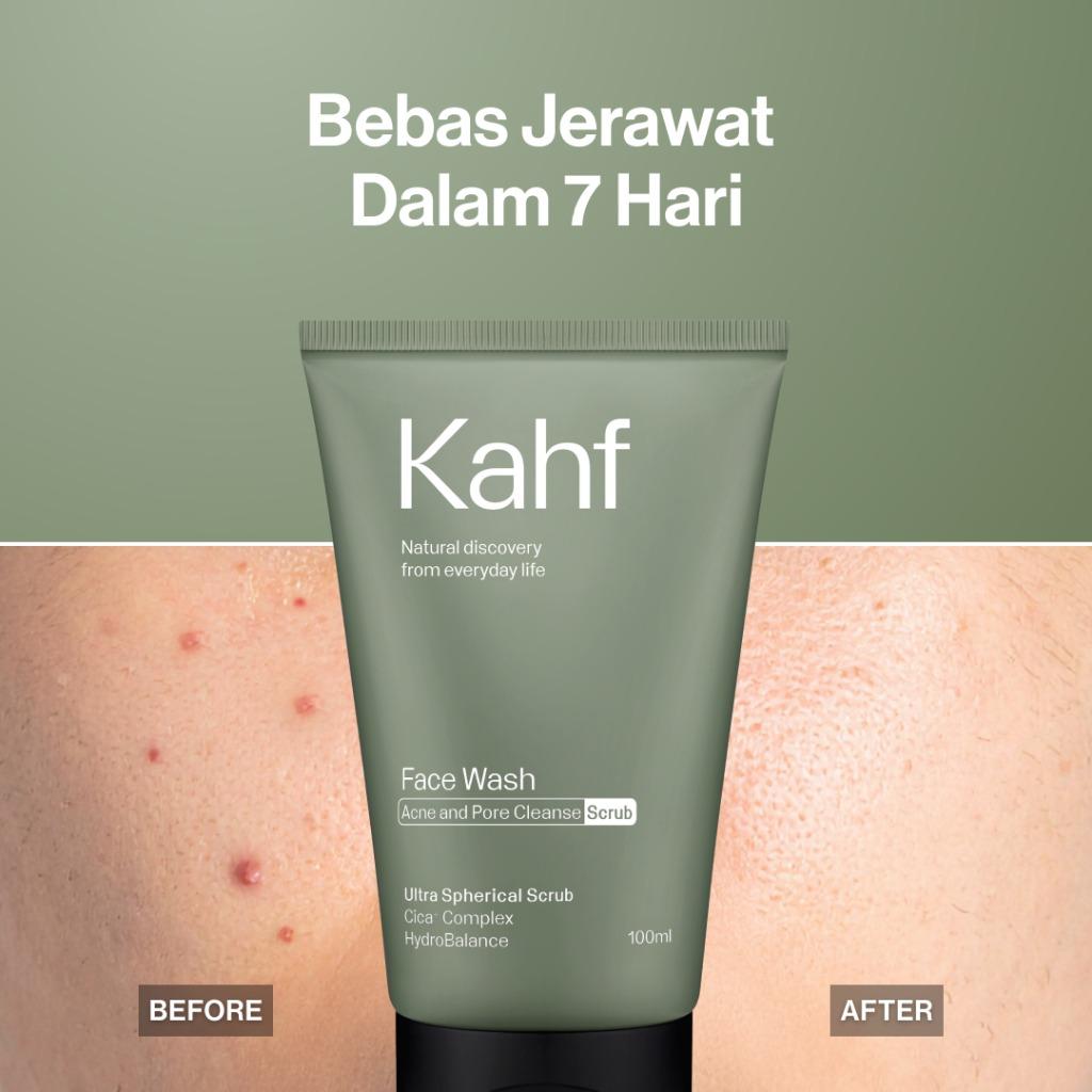 Kahf Acne & Pore Cleanse Scrub - Deep Clean & Oil Control for Men 100ml with Centella Asiatica Salicylic Acid Allantoin Pentavitin