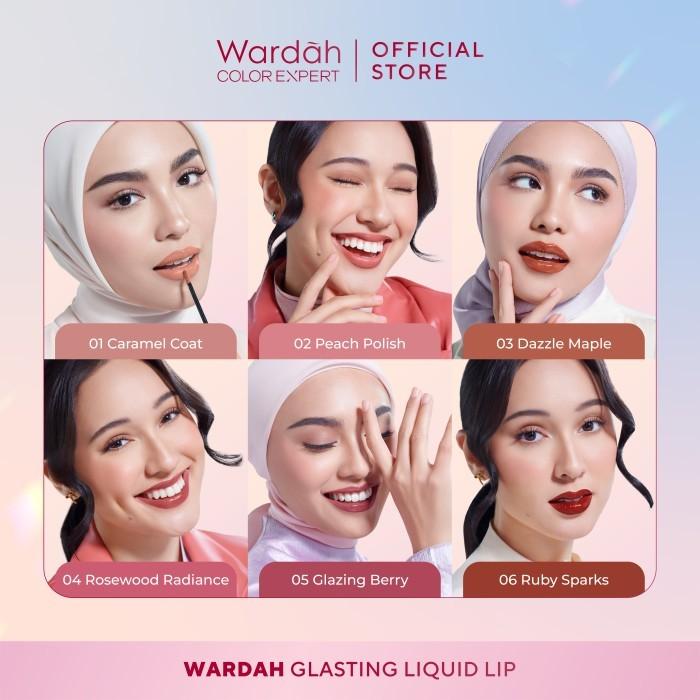 Wardah Glasting Liquid Lip | High-Pigment Glossy Color | Lightweight | Non-Sticky | Transferproof | Serba Ada!