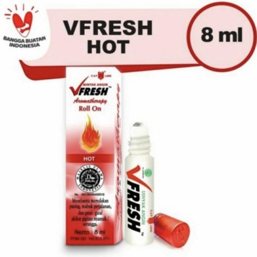 Vfresh Cap Lang Aromatherapy Roll-On - Hot Herbal Oil for Headache Dizziness & Travel Relief 10ml Stainless Roll Ball