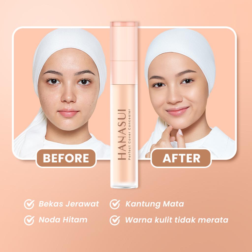 Hanasui Base Make Up Series - Poreless Mattifying Primer Perfect Stay Foundation & Perfect Cover Concealer Makeup Set