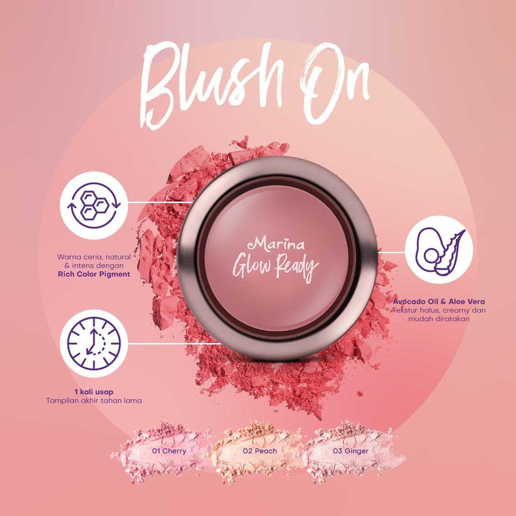 Marina Glow Ready Powder Blush On - Exp : 01.2027
