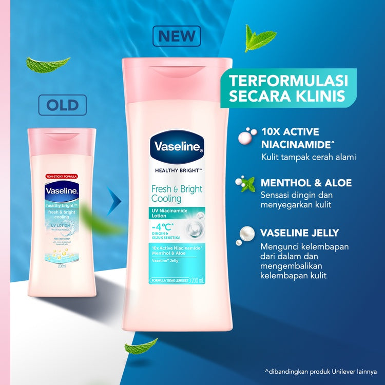 Vaseline Lotion Healthy Bright Fresh & Bright Cooling 100ml Twin Pack
