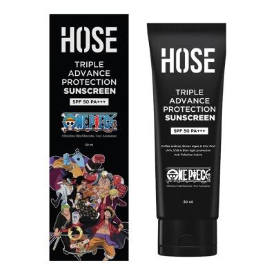 HOSE x One Piece Men's Face Sunscreen SPF 50 30 ml – Lightweight UV Protection for Active Skin