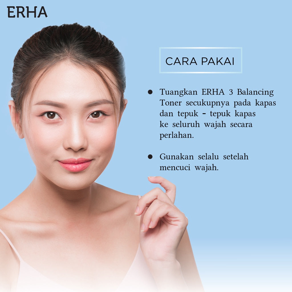 ERHA Bundle ERHA 1 Facial Wash 60ml & ERHA 3 Balancing Toner 60ml - Sabun & Toner Wajah Kulit Normal