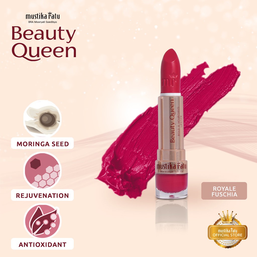Beauty Queen Lipstick shade Royale Fuchsia Mustika Ratu