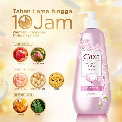 Citra Radiant Glow UV Body Lotion 380ml – Pearl Essence for Soft, Glowing, and Even-Toned Skin