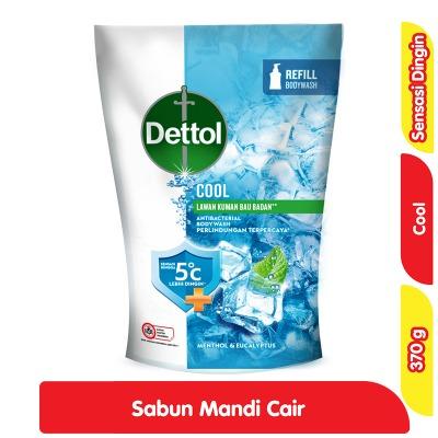 Dettol Antibacterial Body Wash – Cool Refill 370g | Long-Lasting Germ Protection with Icy Menthol Freshness | Clean, Cool & Confident Skin