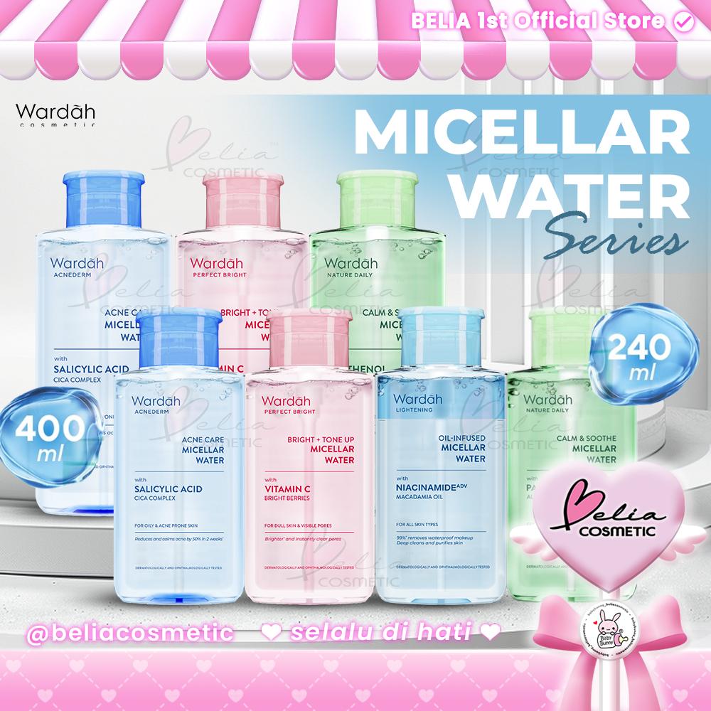 WARDAH Micellar Water 240ml / 400ml – Perfect Bright | Lightening | Acnederm | Nature Daily | ️BPOM