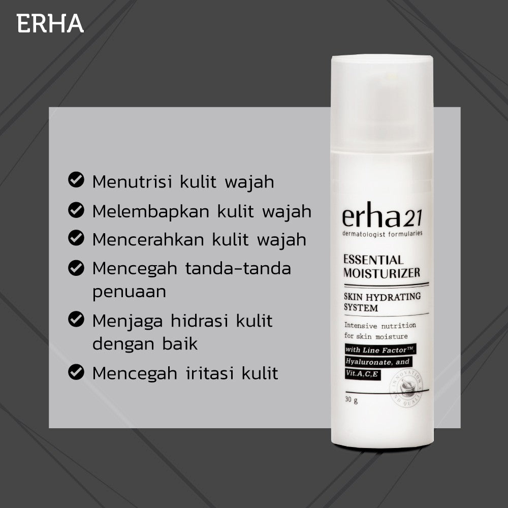ERHA Essential Moisturizer 30g - Pelembab Wajah Anti Penuaan Untuk Semua Jenis Kulit