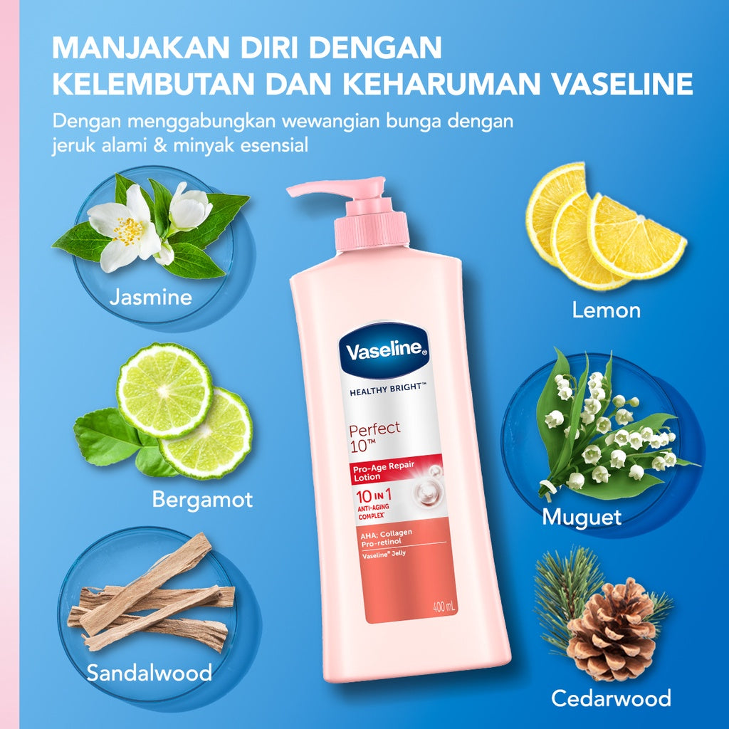 Vaseline Lotion Healthy Bright Perfect 10 200ml Twin Pack