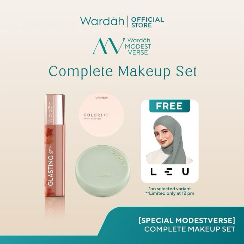 Ultimate Wardah Glow Set – Cushion, Powder & Glasting Lip Perfection for All-Day Flawless Look