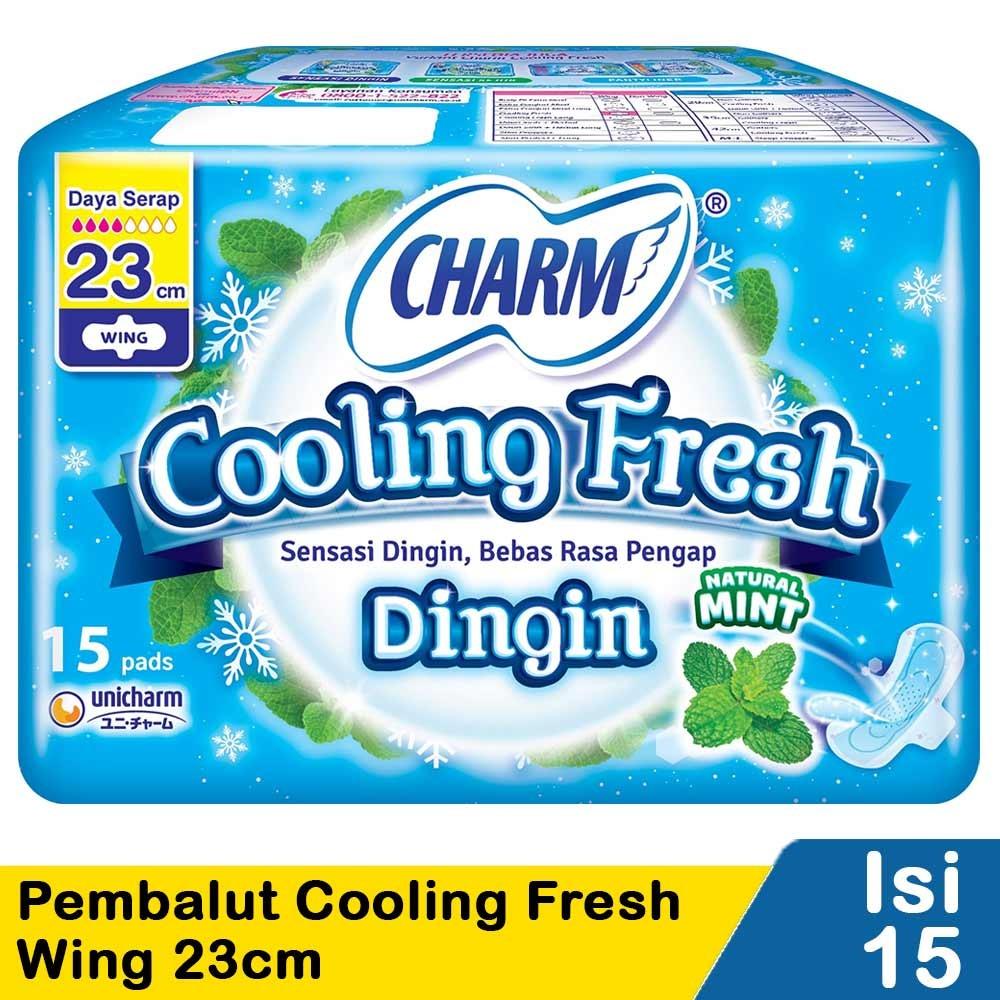Charm Cooling Fresh 23cm Sanitary Pads – 14’s with Wings | Refreshing Cool Sensation for Dry, Odor-Free Comfort