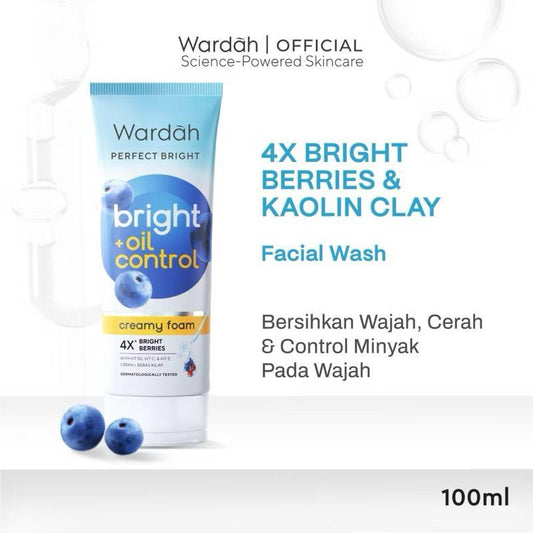 WARDAH Oil-Control Bright Foam Cleanser for Shine-Free Glow All Day