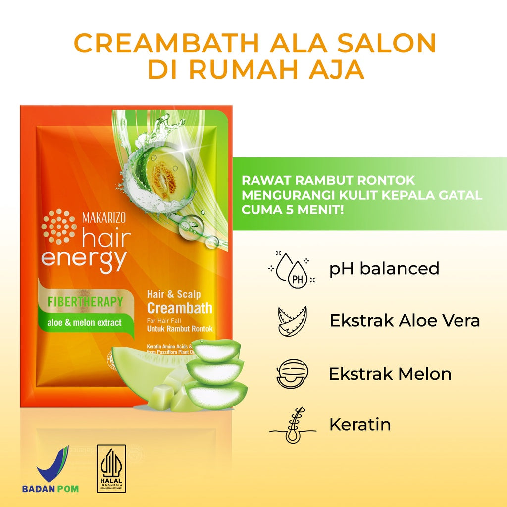 Makarizo Hair Energy Fibertherapy Hair & Scalp Creambath Aloe & Melon 60 mL