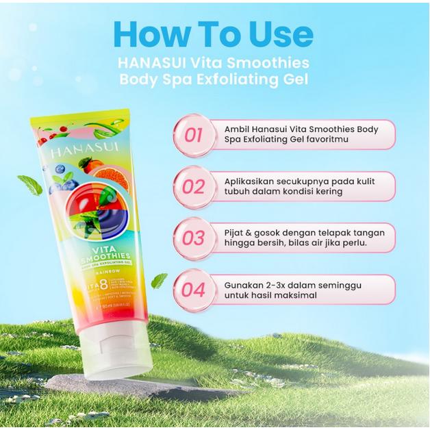 Hanasui Vita Smoothies Body Spa Exfoliating Gel 180ml [NEW] – 10-Second Dead Skin Remover