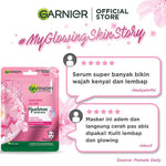GARNIER Hyaluron Hydrating Skin Barrier Serum Masker Wajah Sakura Glow 10 Pcs Lebih Hemat skincare