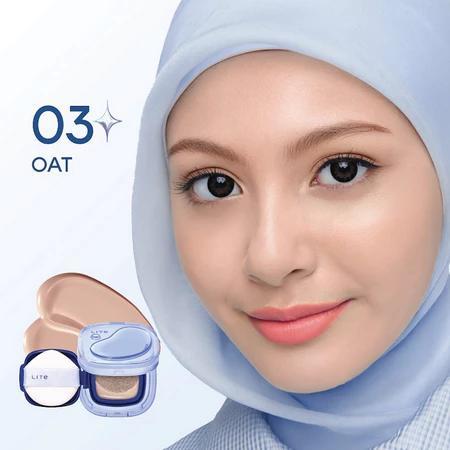 Wardah Lite Skin Filter Cushion 11g NEW Flawless Coverage Cooling Sensation for Sensitive Acne-Prone Skin with Ceramide SPF 40 PA++++ Lightweight Makeup Lasts 8 Hours