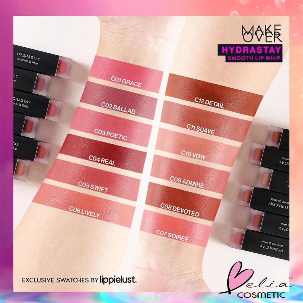 Belia MAKE OVER Hydrastay Smooth Lip Whip  Lip Cream  Lipcream  Hydra Smooth Finish BPOM Makeover