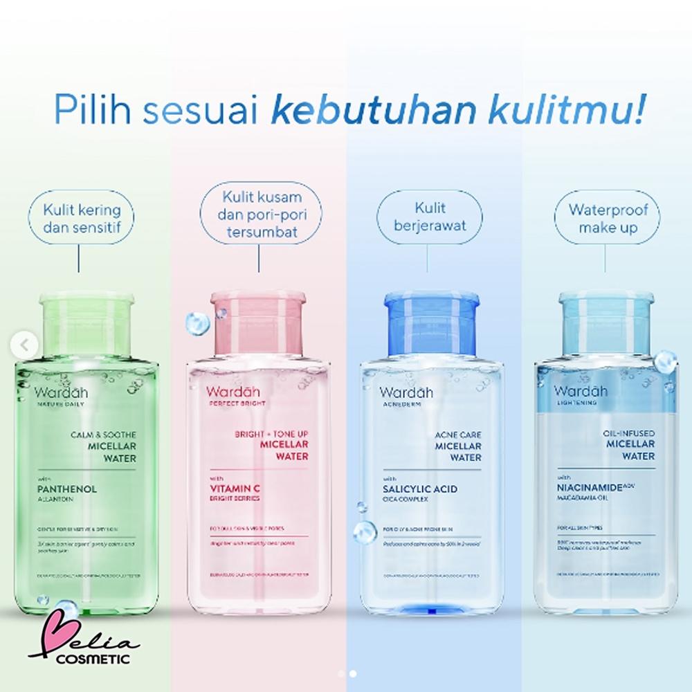 WARDAH Micellar Water 240ml / 400ml – Perfect Bright | Lightening | Acnederm | Nature Daily | ️BPOM