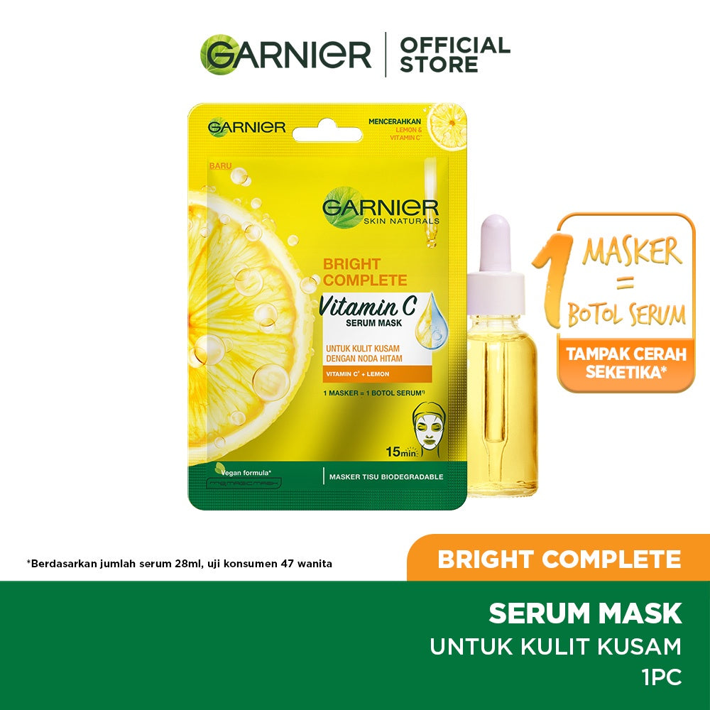GARNIER Vitamin C Serum Masker Wajah Bright Complete 10 Pcs Lebih Hemat skincare
