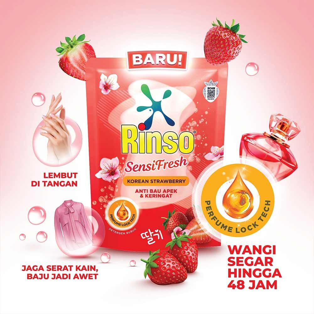 Rinso Liquid Detergent Sensi Fresh Korean Strawberry 360ml – Soft on Skin, Sweet on Scent