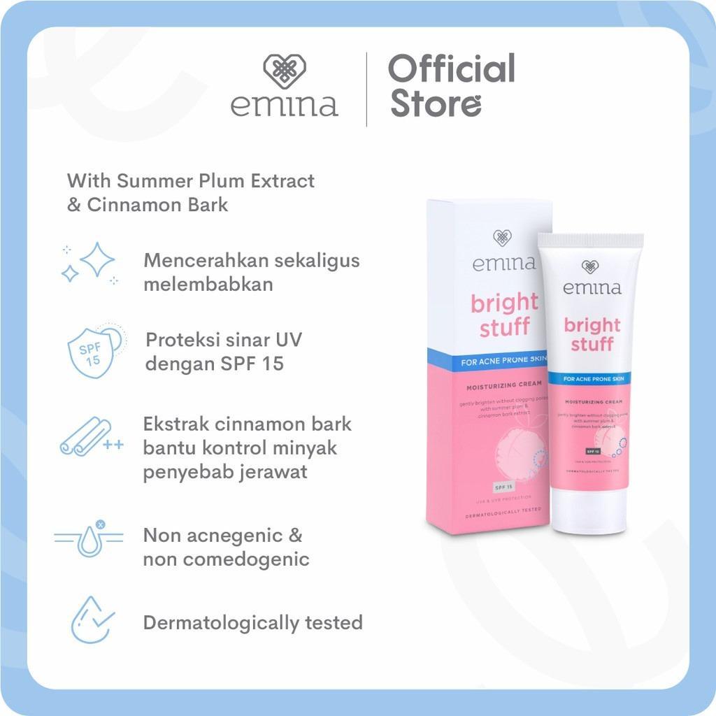 Emina Bright Stuff Moisturizing Cream for Acne-Prone Skin 20ml | Brightening & Soothing Daily Moisturizer