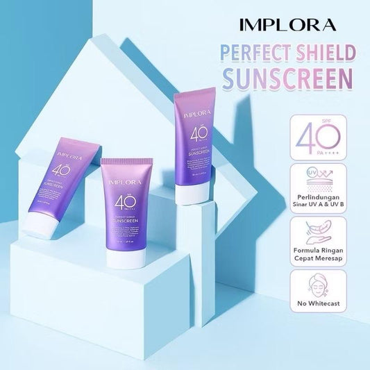 IMPLORA GlowGuard Daily Defense Sunscreen SPF 40 PA++++ - Lightweight Non-Greasy Formula for Broad-Spectrum UVA UVB Protection & Radiant Glow