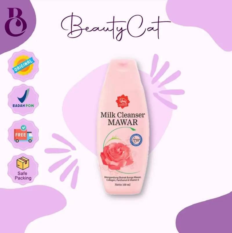 Viva Milk Cleanser Mawar 100 ml with VIT E Collagen & Panthenol for Soft Rose-Like Skin Official Store Halal Certified Dermatologically Tested