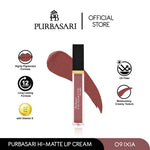 Purbasari Hi-Matte Lip Cream 09 Ixia / Matte Lipcream / Matte Lipstick - Lembut Tahan Lama Pelembab Pigmentasi Tinggi
