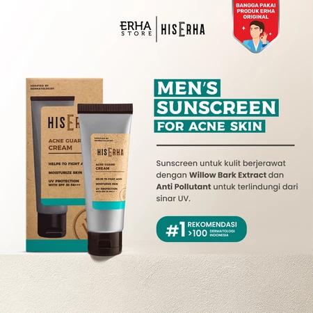 HIS ERHA Acne Guard Cream: Your Daily Sunscreen & Moisturizer for Acne-Prone Skin 20g