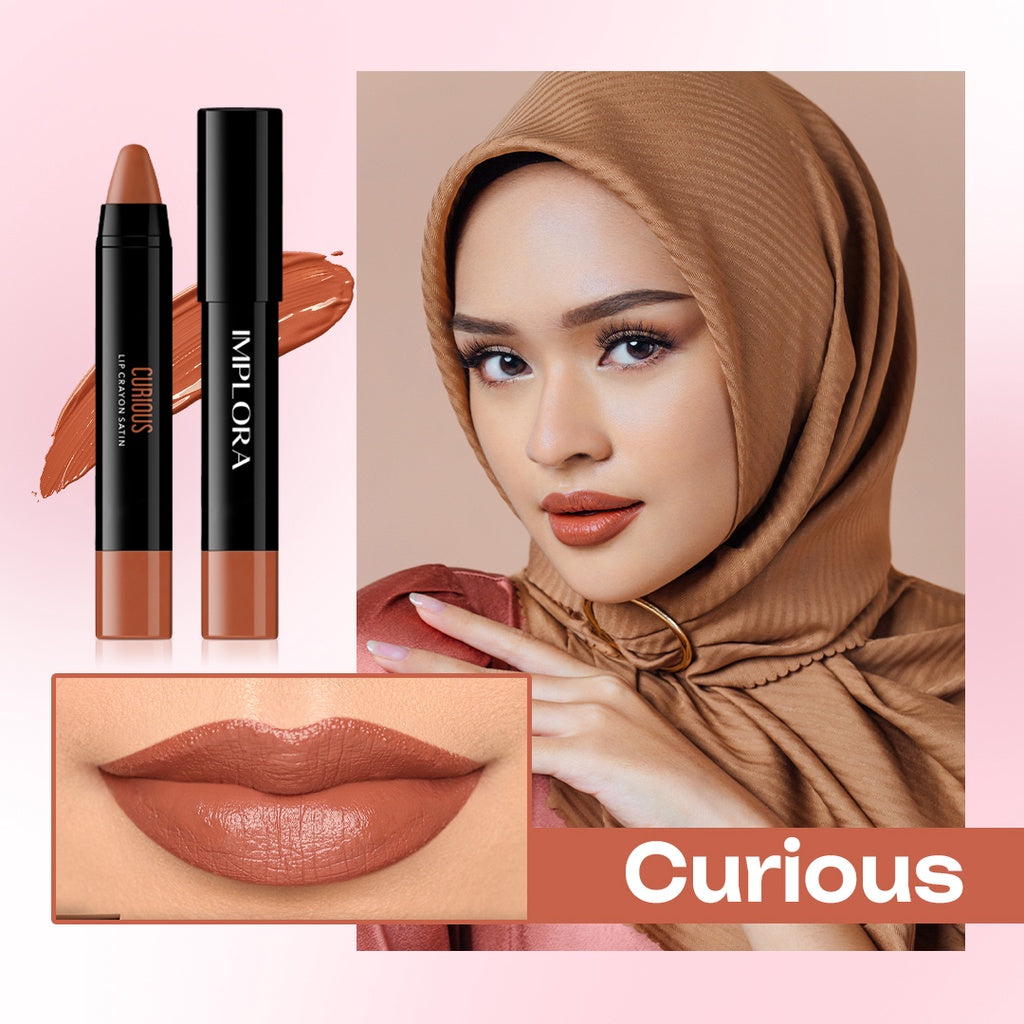 Implora Lip Crayon Satin 3,5 gr | Lipstik Ringan | Gloss Satin Finish