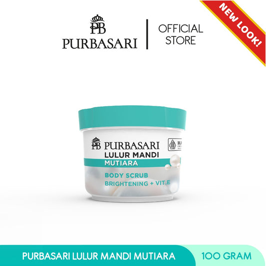 Purbasari Lulur Mandi Mutiara 100 gram / Lulur Pemutih Whitening Pencerah / Lulur pelembab kulit / Lulur Badan perontok daki / Menyamarkan flek hitam / Melembabkan / Mencerahkan