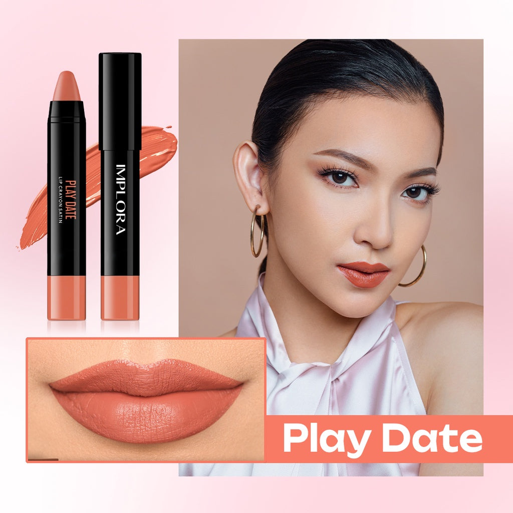 Implora Lip Crayon Satin 3,5 gr | Lipstik Ringan | Gloss Satin Finish