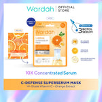 WARDAH SuperSerum Mask 20 ml - Sheet Mask dengan 10x Concentrated Serum, 2x Mencerahkan, 4x Melembabkan - Skincare