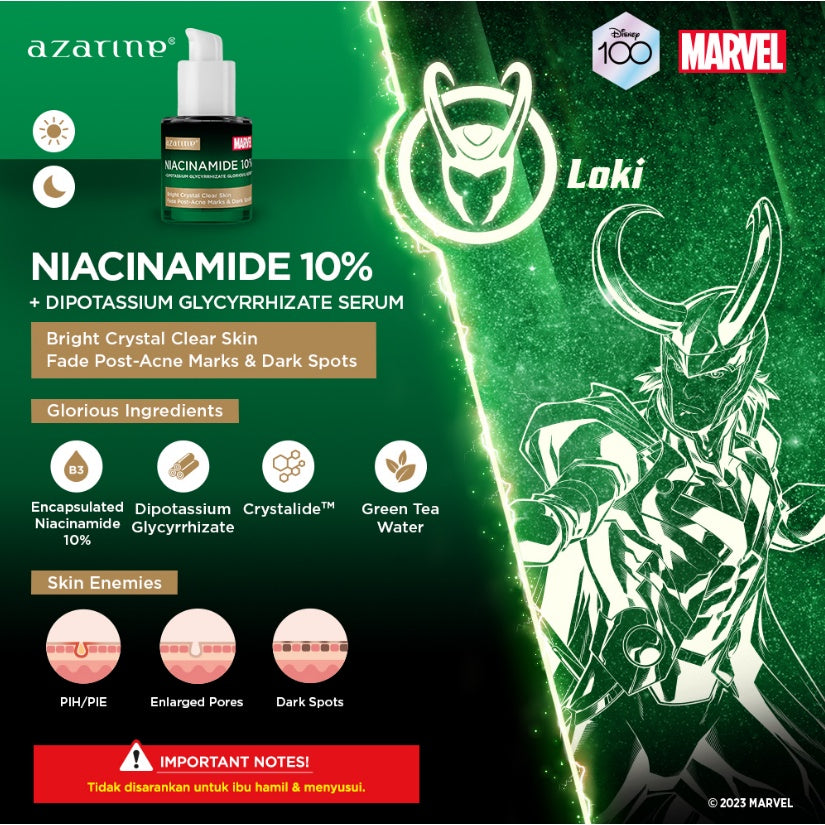 [Azarine x Marvel] Niacinamide 10% + Dipotassium Glycyrrhizate Glorious Serum 20ml