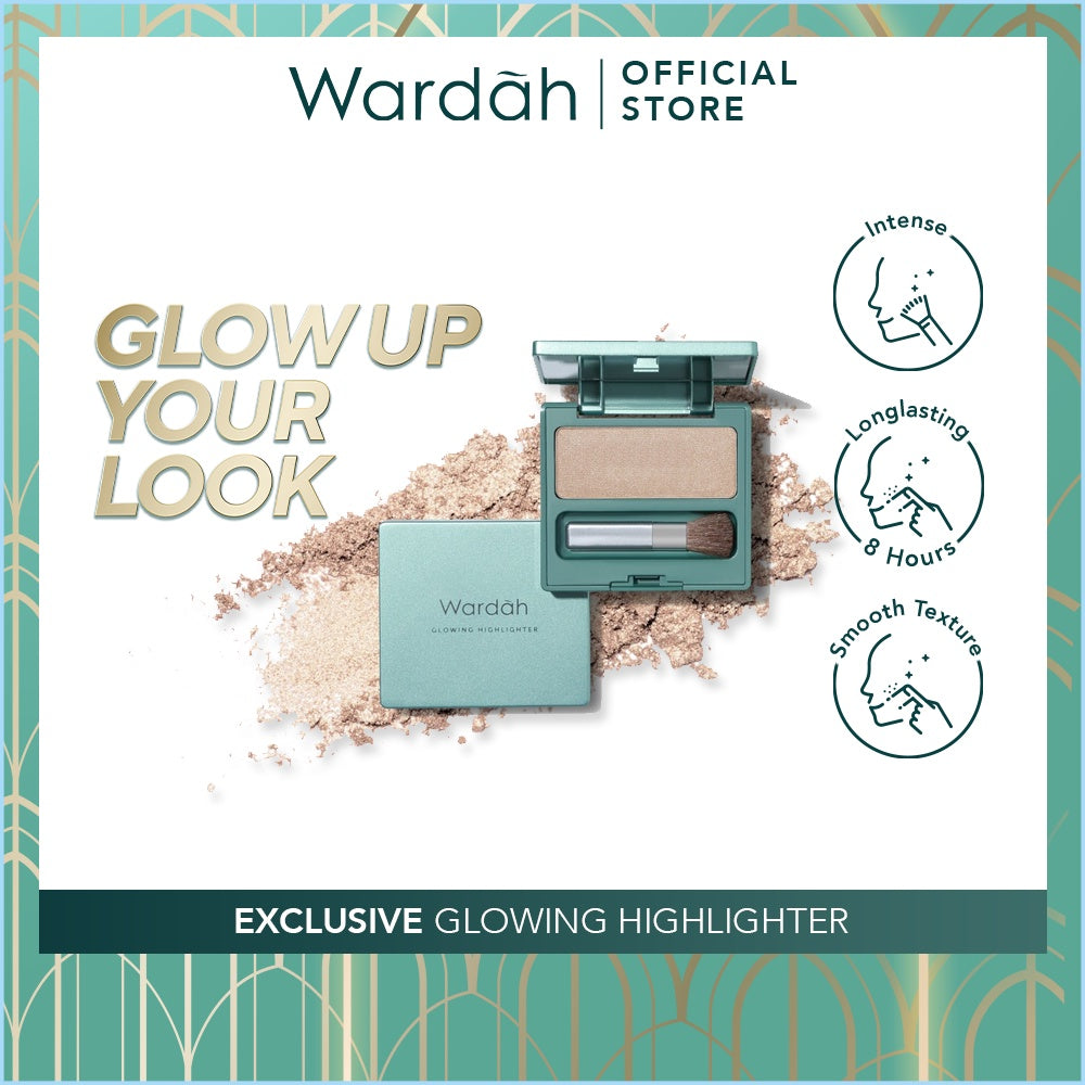 WARDAH Exclusive Glowing Highlighter - Memberikan Efek Glowing Yang Intense - Tekstur Creamy dengan Shimmer yang Halus - Tahan Lama Hingga 8 Jam dengan Hasil Akhir Natural - Makeup