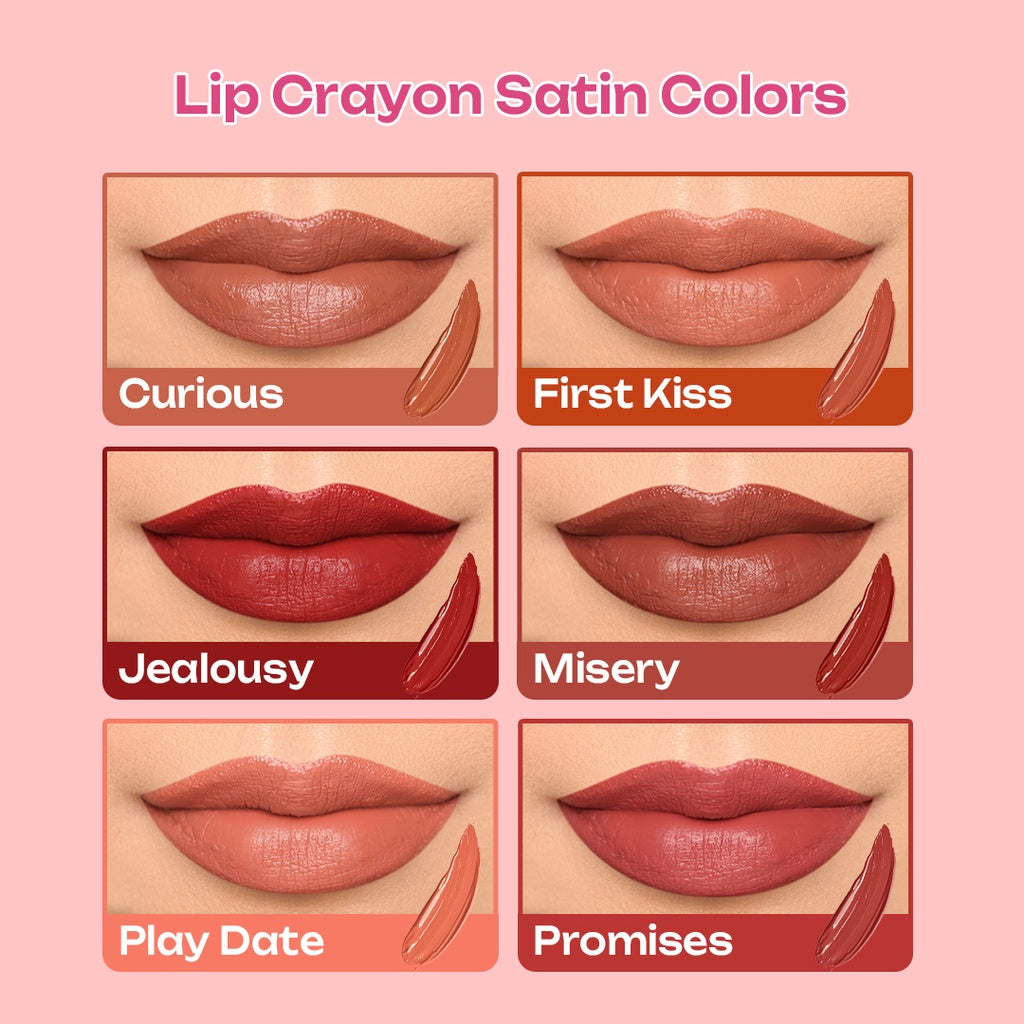 Implora Lip Crayon Satin 3,5 gr | Lipstik Ringan | Gloss Satin Finish