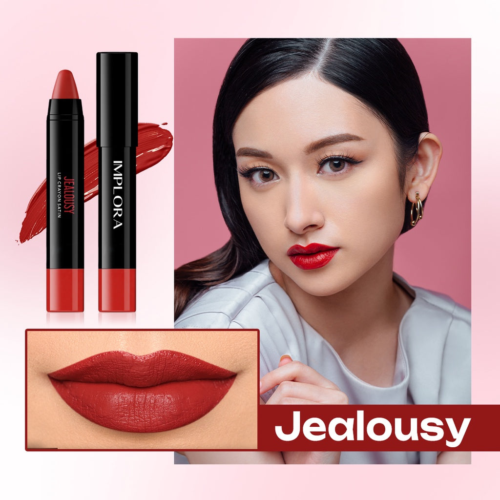Implora Lip Crayon Satin 3,5 gr | Lipstik Ringan | Gloss Satin Finish