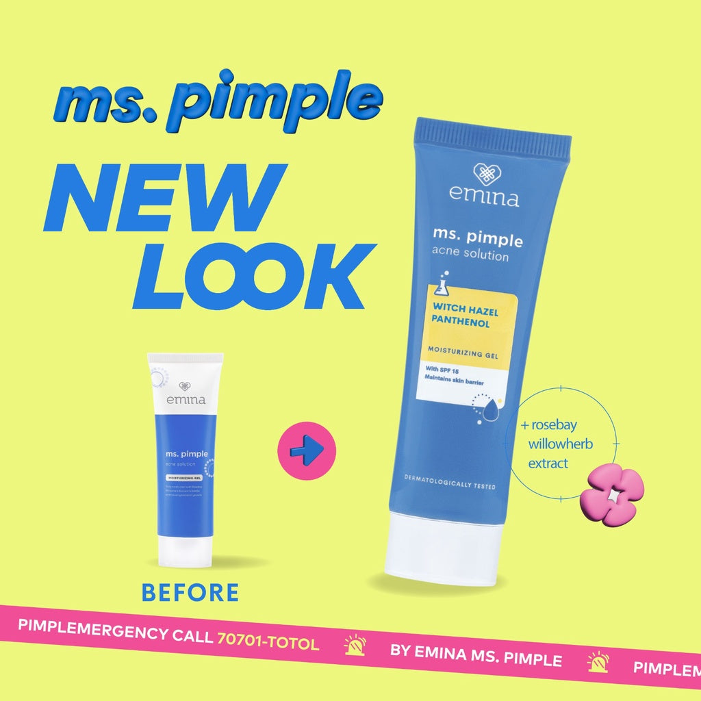 Emina Ms. Pimple Acne Solution Moisturizing Gel 20 mL - Pelembab Wajah Solusi Atasi Jerawat dengan SPF