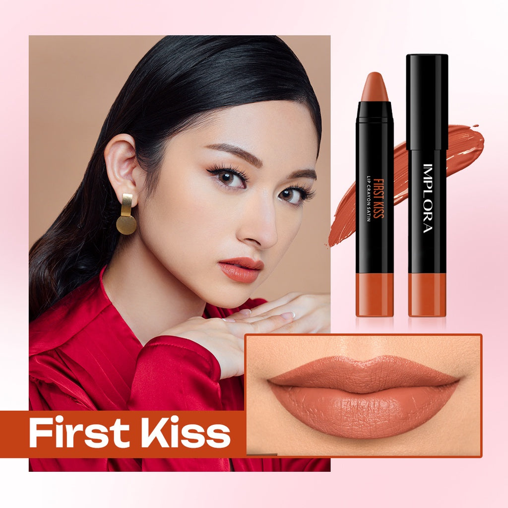 Implora Lip Crayon Satin 3,5 gr | Lipstik Ringan | Gloss Satin Finish