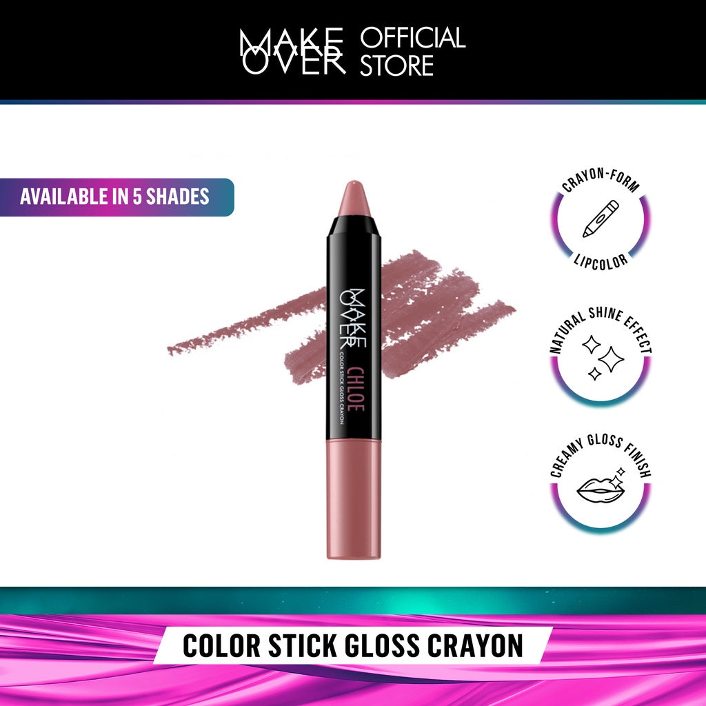 [PRE-ORDER] MAKE OVER Color Stick Gloss Crayon 3 g - Lipstick Gloss