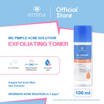 Emina Ms. Pimple Acne Solution Exfoliating Toner 100 mL - Angkat Sel Kulit Mati dan Komedo, Atasi Jerawat dalam 7 Hari!