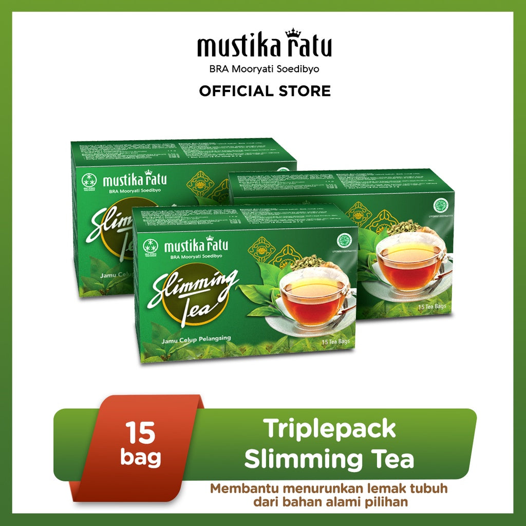 Mustika Ratu Triple Bundle Slimming Tea Isi 15 Bag Minuman Herbal Anti Oksidan Pelangsing Tubuh
