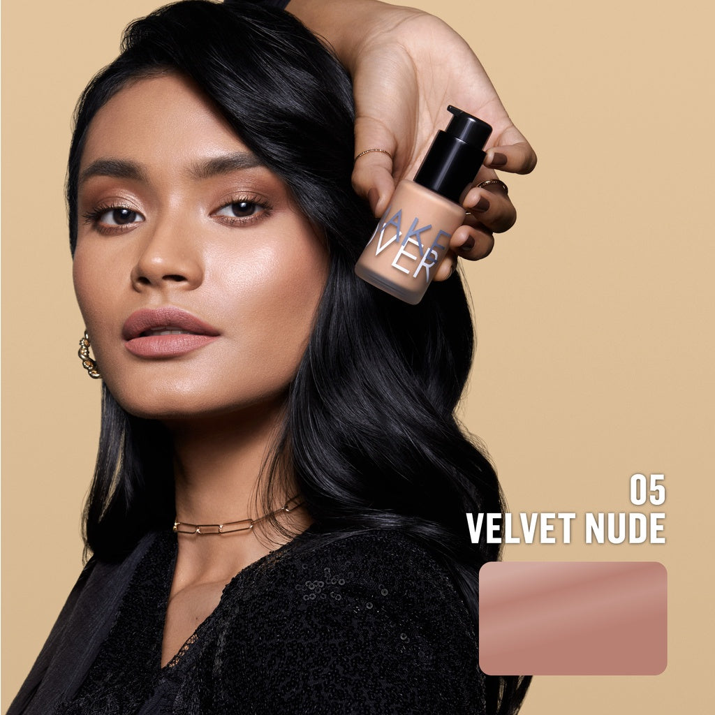 [SPECIAL MASTERSHADE] MAKE OVER Ultra Cover Liquid Matte Foundation - Foundation Cair High Coverage Wajah Flawless Finish Satin Ringan Poreless Make Up Tahan Lama Non-Comedogenic BEST SELLER Somethin Time Less w Maybe Euphoria