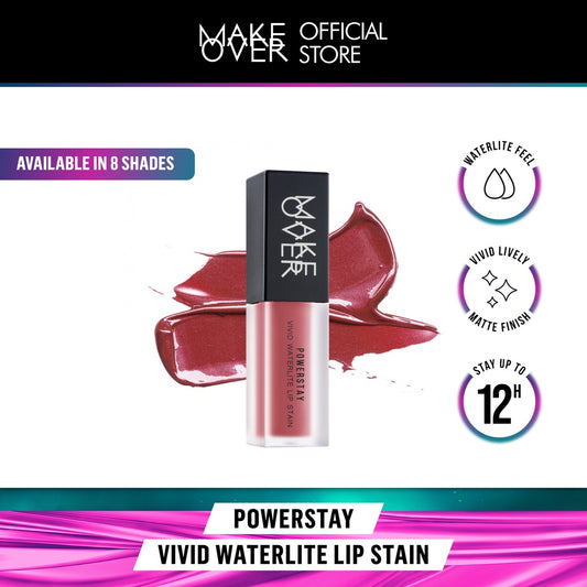 MAKE OVER Powerstay Vivid Waterlite Lip Stain - Liptint tahan lama ringan watery base ombre nude