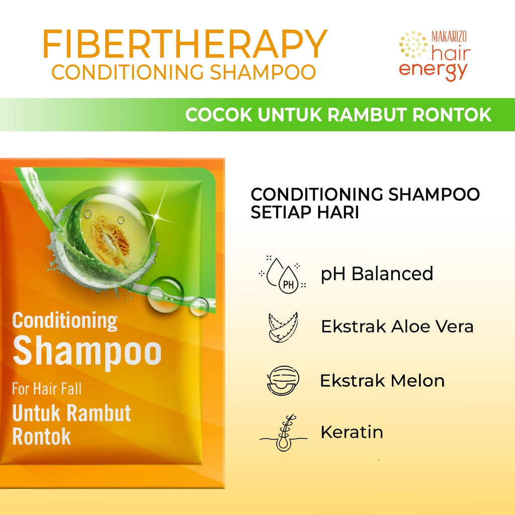 Makarizo Hair Energy Fibertherapy Conditioning Shampoo Aloe & Melon 9 mLx12